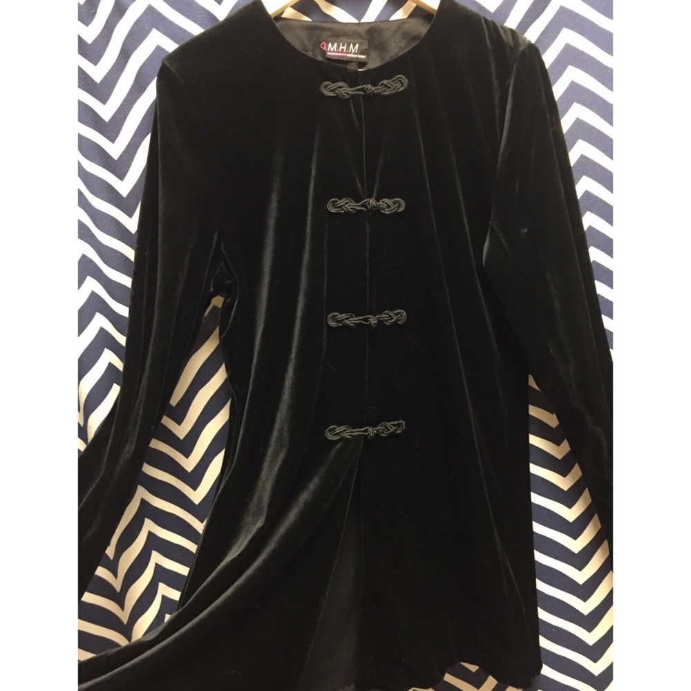 Vintage black velvet jacket.